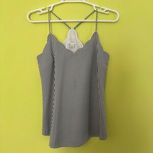 J. Crew Navy and White Striped Camisole